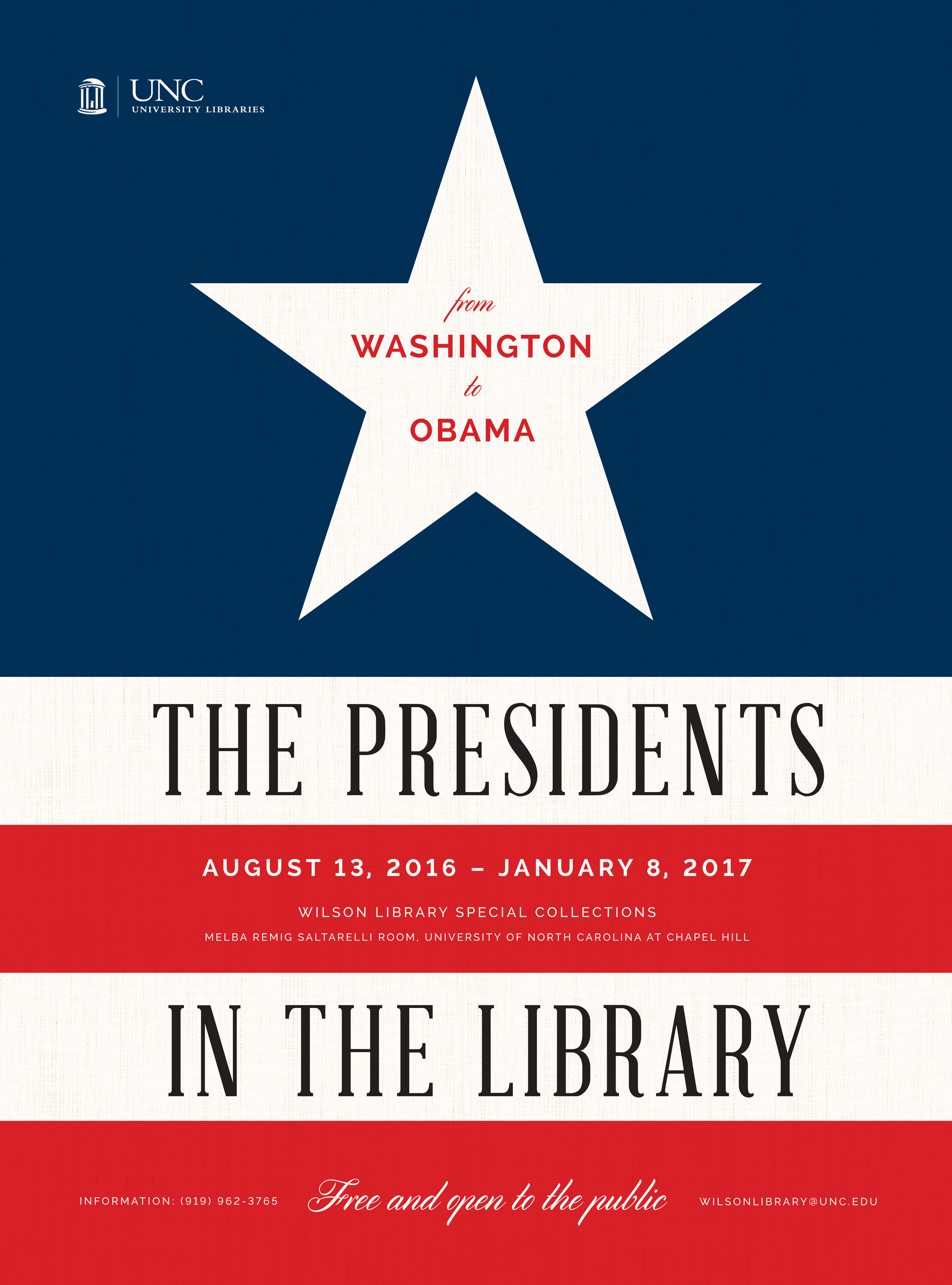 The Presidents in the Library exhibit poster