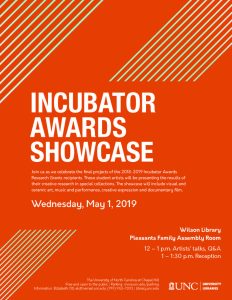 Incubator Awards Showcase flyer