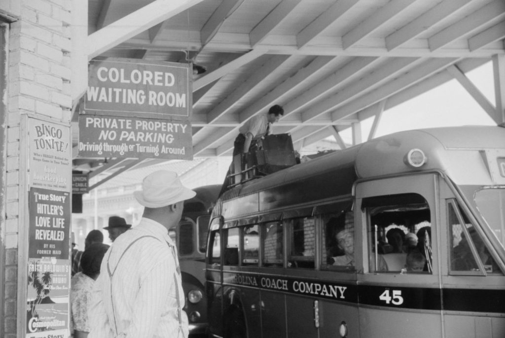 A segregated bus station in Durham, North Carolina, in 1940. Photo by Jack Delano, courtesy of the Library of Congress.
