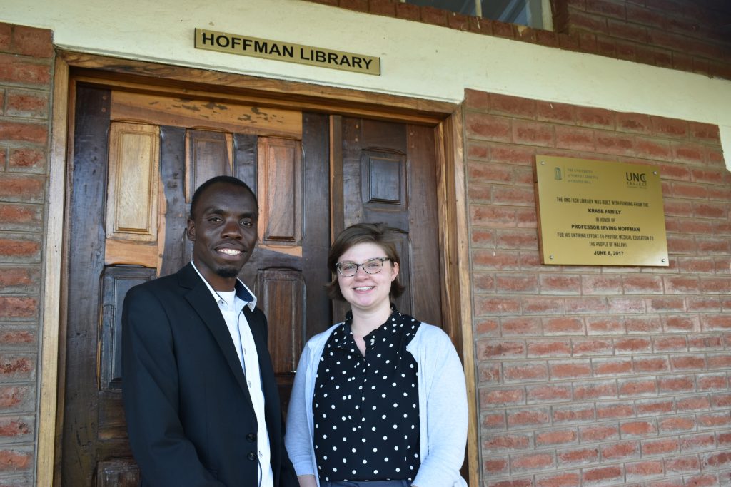Megan Fratta and UNC Project Malawi Librarian Wongani Jumbo