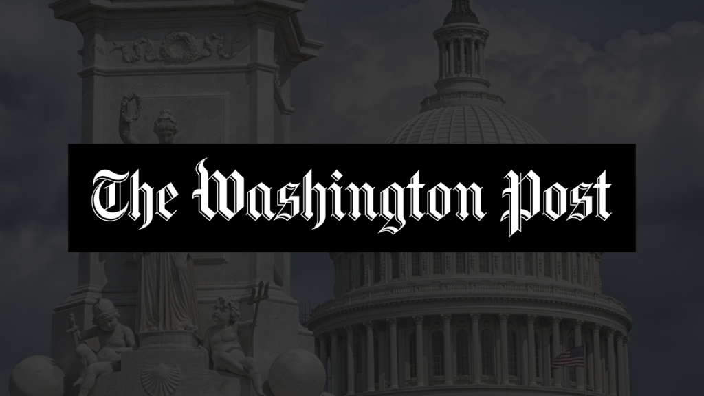 The Washington Post logo laid over a dark image of the top of the US Capitol building
