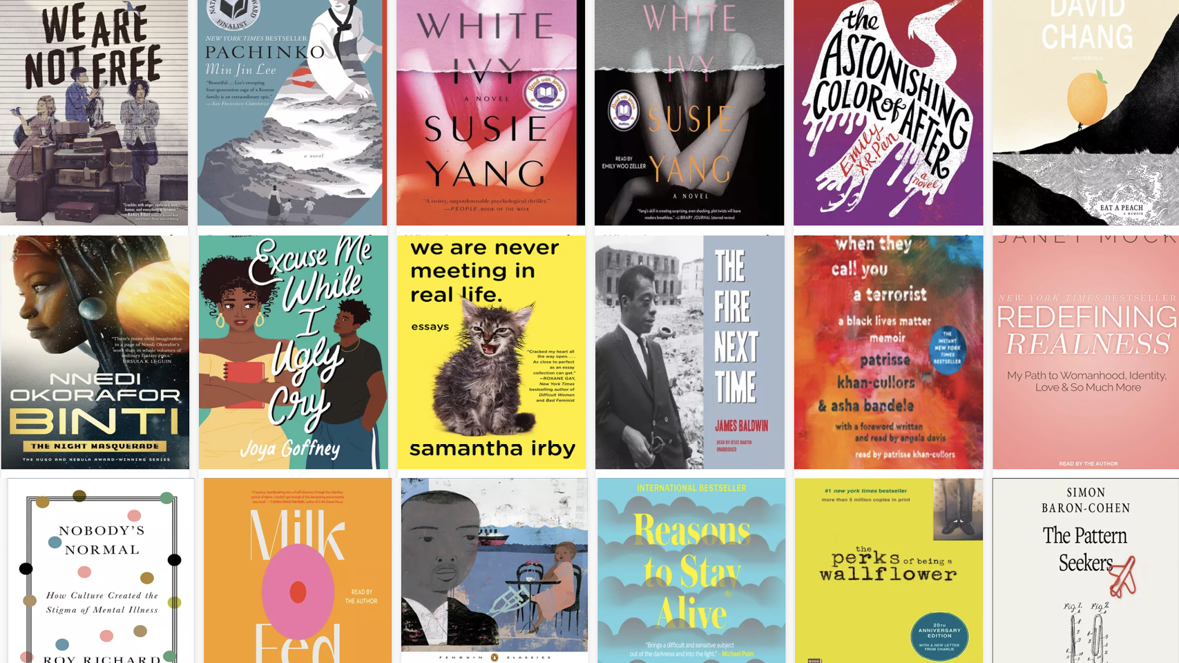 collage of 12 book covers