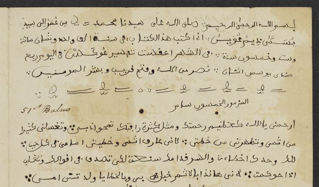 document created by Omar ibn Said -- handwritten Arabic text