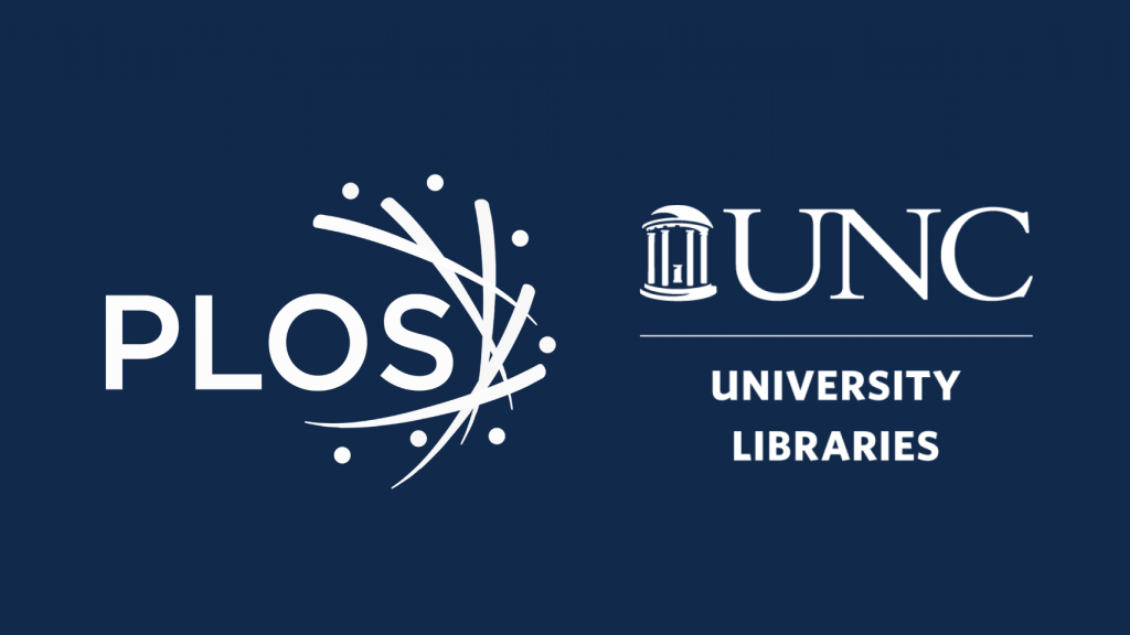 PLOS logo and UNC Libraries logo