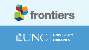 Frontiers logo and UNC Libraries logo