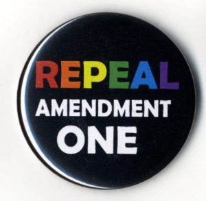 Button that reads "Repeal Amendment One."