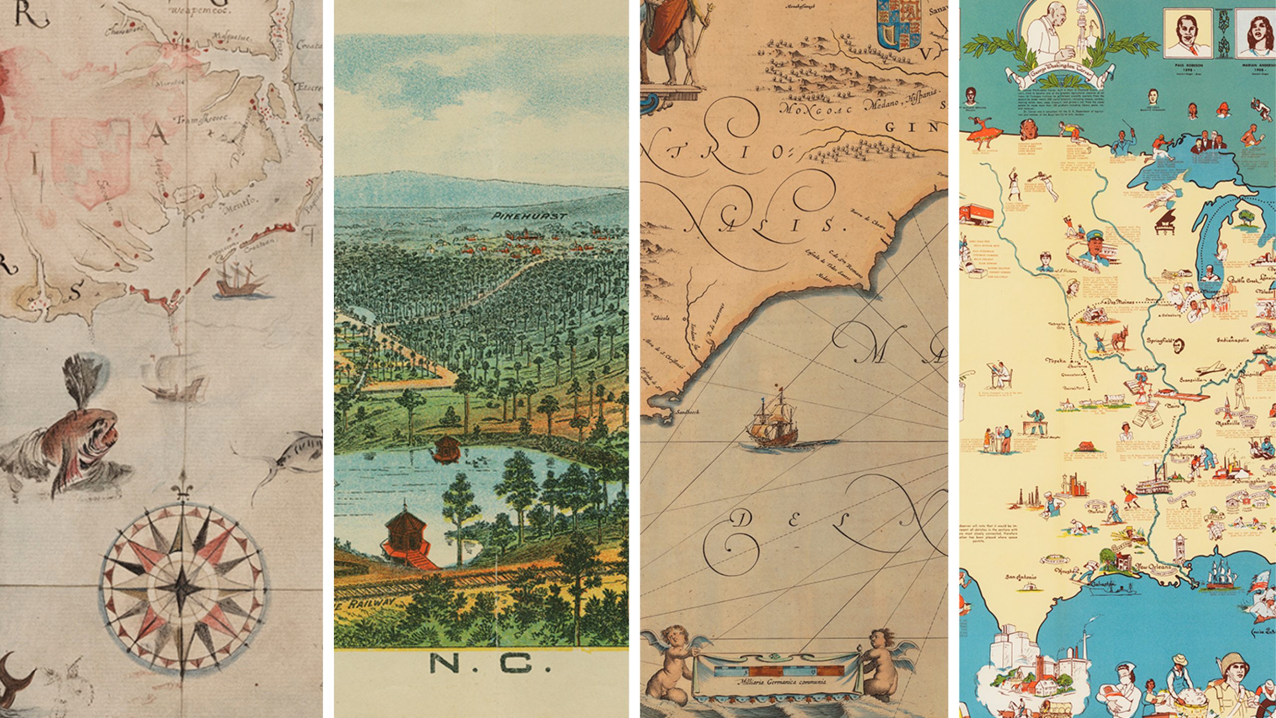 Compasses, Cartouches, and Creatures: Exploring the Art of North Carolina Maps